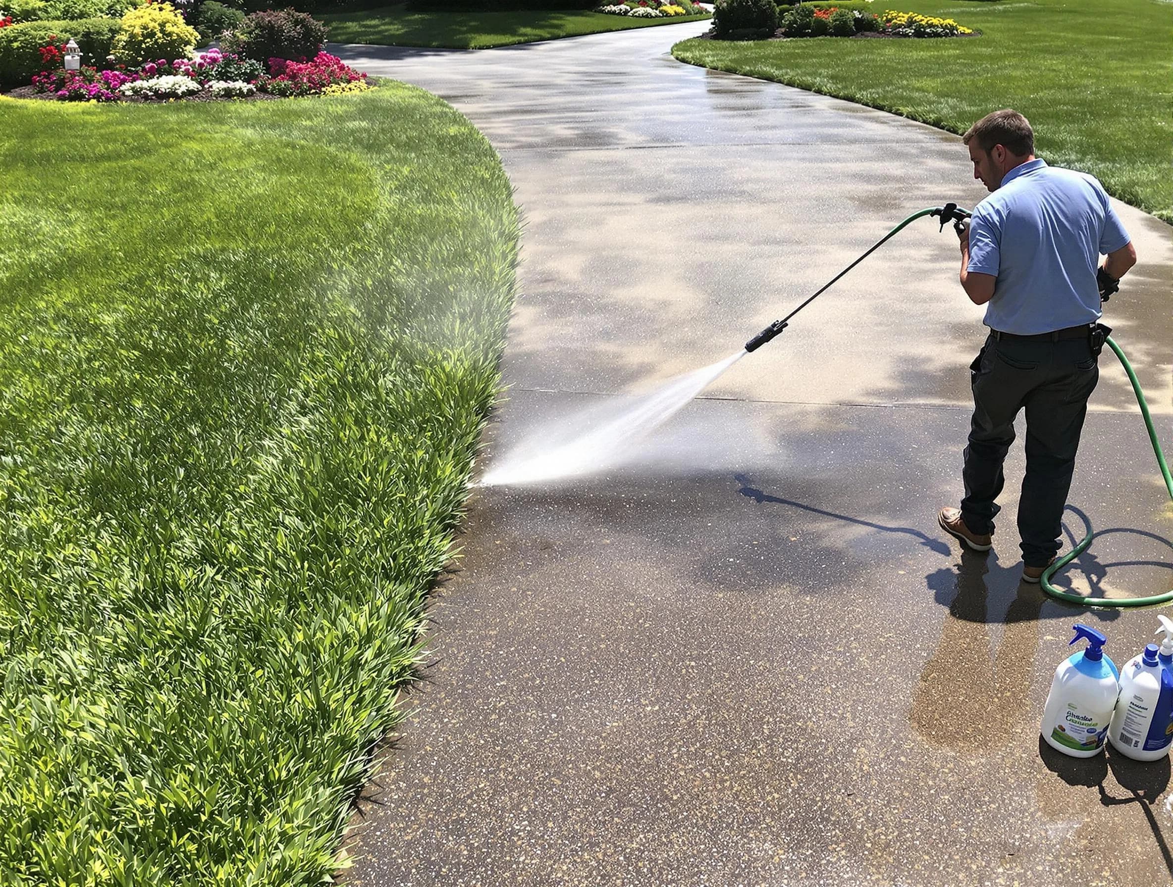 Before and after pressure washing by Cleveland Heights Power Washing in Cleveland Heights